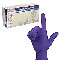 Dynarex True Advantage Nitrile Exam Gloves, Chemo Approved, Powder-Free & Latex-Free, Comfortable Fit with Best Protection, Purple, Large, 1 Box of 100 Gloves