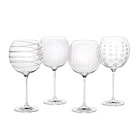 Mikasa Cheers Balloon Goblet Wine Glass, 24.5-Ounce, Set of 4, Transparent