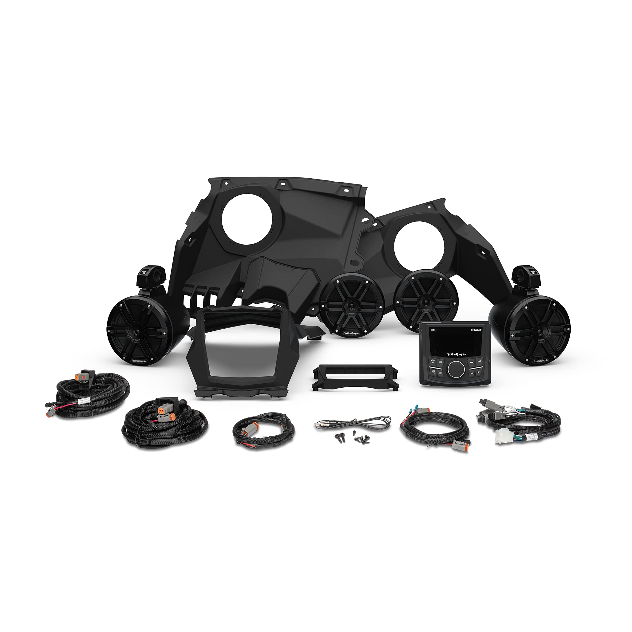 Rockford Fosgate X317-STG2 Audio Kit: PMX-1 Receiver & M0 Series Front & Rear Speakers Kit for Select Can-Am Maverick X3 Models (2017-2022)