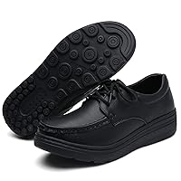 Women's Nursing Shoes Comfortable Walking Slip On Nurse Restaurant Work Lightweight Leather Loafers