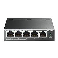 TP-Link TL-SF1005P | 5 Port Fast Ethernet PoE Switch | 4 PoE+ Ports @67W | Desktop | Plug & Play | Sturdy Metal w/ Shielded Ports | Fanless | Extend & Priority Mode