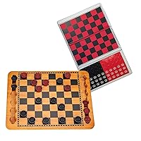 Checkers Board Game Set with WE Games Travel Magnetic Checkers