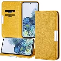 XYX Wallet Case for Samsung Galaxy A11, Lichee Pattern Solid Color Flip Magnetic Card Wallet Case, Yellow