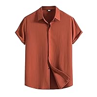 Hawaiian Shirts for Men Casual Button Down Beach Shirts Mens Short Sleeve Floral Shirts Regular Fit Tops