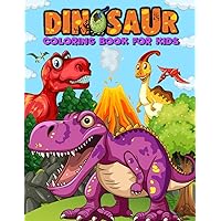 Dinosaur Coloring Book for Kids| Realistic,Cute, Fun, Illustrations Dinosaur Enthusiast | Dinosaurs in Prehistoric Lands Ages 4-8: Dinosaur Creatures , Cars, Motorbike