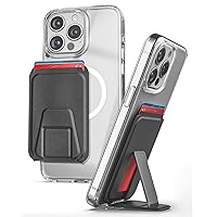 2-in-1 Wallet Set, Designed for iPhone 15 Pro Max Case with Card Holder - Magnetic Media Stand, Crystal Clear (Compatible with MagSafe)