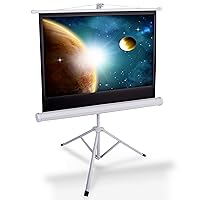 Pyle Portable Projector Screen Tripod Stand - Mobile Projection Screen , Lightweight Carry & Durable Easy Pull Assemble System for Schools Meeting Conference Indoor Outdoor Use, 40 Inch(PRJTP42)