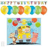 Unique Cocomelon Birthday Party Decorations Pack – Cocomelon Backdrop, Banner, Balloons, Checklist – Cocomelon Party Supplies