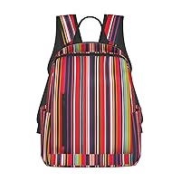 Colorful Stripes print Lightweight Laptop Backpack Travel Daypack Bookbag for Women Men for Travel Work
