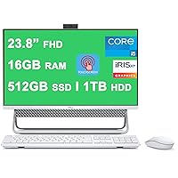 Dell Flagship Inspiron 24 5000 5400 All-inOne Desktop 23.8”FHD AIT Infinity Touchscreen 11thGen Intel 4-Core i5-1135G7(Beats i7-10710U)16GB RAM 512GB SSD+1TB HDD USB-C HDMI WiFi6 Win10 Silver Renewed