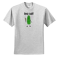 3dRose Funny Cute Dill Pickle New Aunt Drinking Champagne Cartoon - T-Shirts (ts_334598)