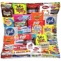 Candy & Chocolate Assorted Variety Pack - Snickers Skittles Twix Kit Kat Milky Way Sour Patch Kids Hershey's Air Heads & More! -Stocking Stuffers - Individually Wrapped (32 Ounces)