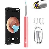 BEBIRD Otoscope with Light and Ear Camera, Ear Cleaner with 5 Megapixels 1080P Ear Scope, Ear Picker with 6 LED Lights, Full Set Ear Wax Removal Tool with 4 Ear Scoops, Pink