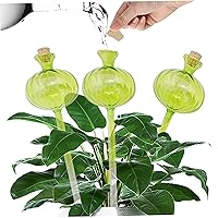 Plant Watering Bulbs 3PCS 250ml Automatic Opening Cactus Shaped Glass Plant Watering Globes Self Watering Planter Insert for Indoor Outdoor Garden Plants Green Gardening Tools