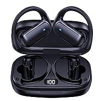 Wireless Earbuds Bluetooth Headphones with Earhook 30Hrs Playtime Sport Ear Buds IPX7 Waterproof Over-Ear Headsets with Microphones Earphones for Workout Fitness Running Gym Black