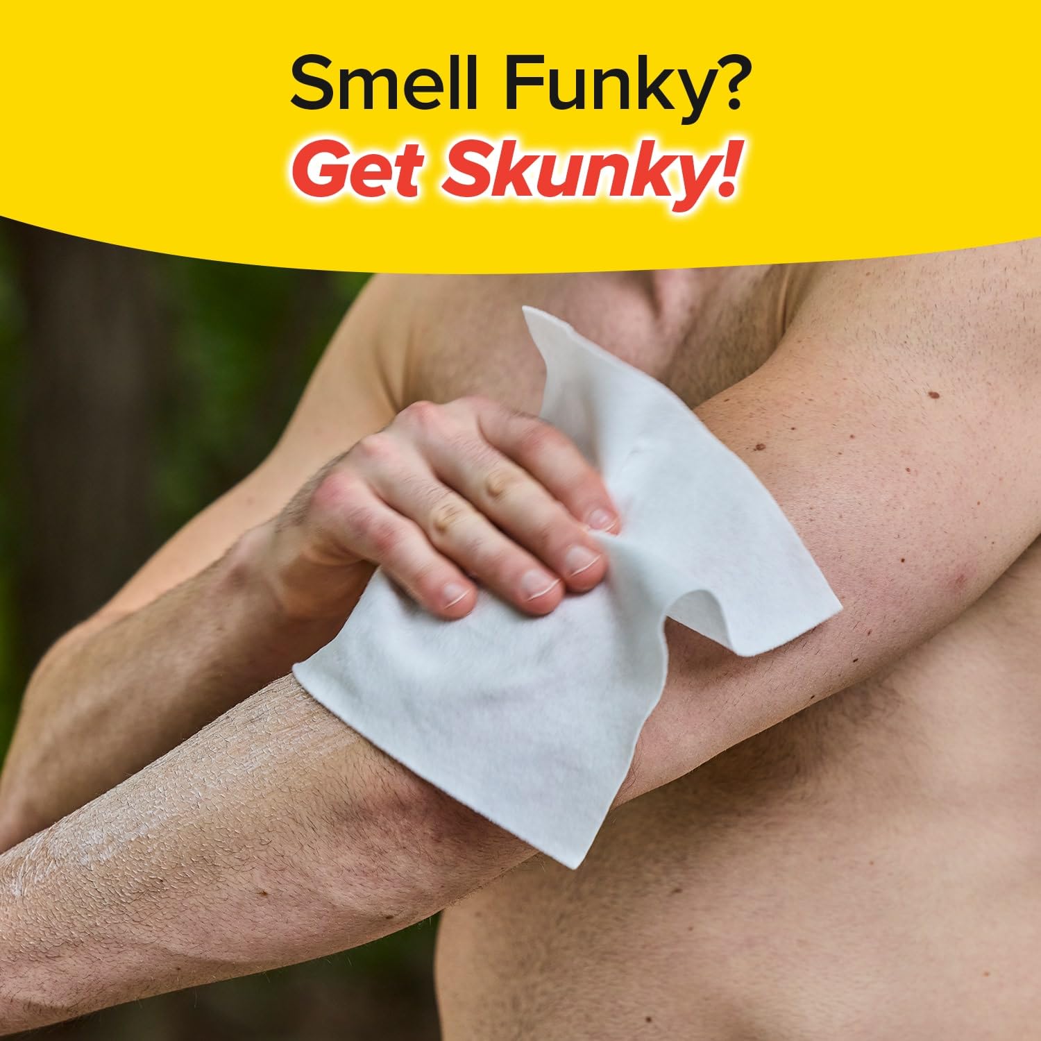 Skunky Disposable Rinse-Free Bathing Sponge Wipes, AS-SEEN-ON-TV, Cleans Without a Shower, Just Add Water, Lather, Scrub & Dry With No Sticky Residue, Gym, Elder Care, Kids & More