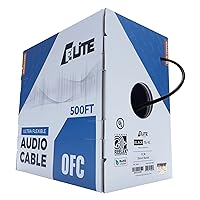 Elite 16/4 Speaker Wire, 16AWG/4-Conductor, UL Listed, CMR/CL3R, (Riser/in-Wall & Outdoor/In-Ground (Direct Burial)- 100% Oxygen Free Pure Bare Copper (OFC), 500ft Bulk Cable (65 Strands) Black