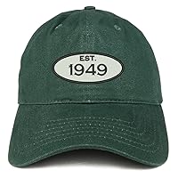 Trendy Apparel Shop Established 1949 Embroidered 75th Birthday Gift Soft Crown Cotton Cap