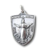 Sterling Silver Christ The King/Mary Mediatrix Medal - Antique Reproduction
