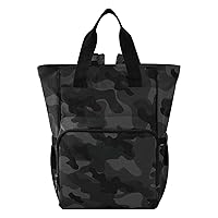 Dark Abstract Camo Diaper Bag Backpack for Women Men Large Capacity Baby Changing Totes with Three Pockets Multifunction Baby Nappy Bag for Picnicking Playing Shopping