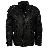Men's Comic Super Hero Star The Lord Black Laather Jacket in Sizes XS to 5XL