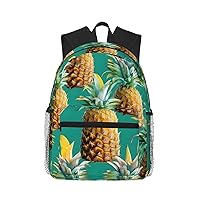 Tropical Pineapple Hawaiian Print Backpack For Women Men, Laptop Bookbag,Lightweight Casual Travel Daypack