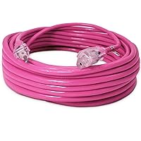 50 ft - 14 Gauge Heavy Duty Extension Cord - Lighted SJTW - Indoor/Outdoor Extension Cord by Watt's Wire - 50' 14-Gauge Grounded 15 Amp Extension Cord