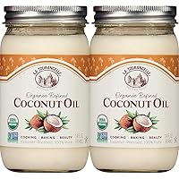 La Tourangelle, Organic Refined Coconut Oil, Great for Cooking, Baking, Hair, and Skin Care, 14 fl oz (Pack of 2)