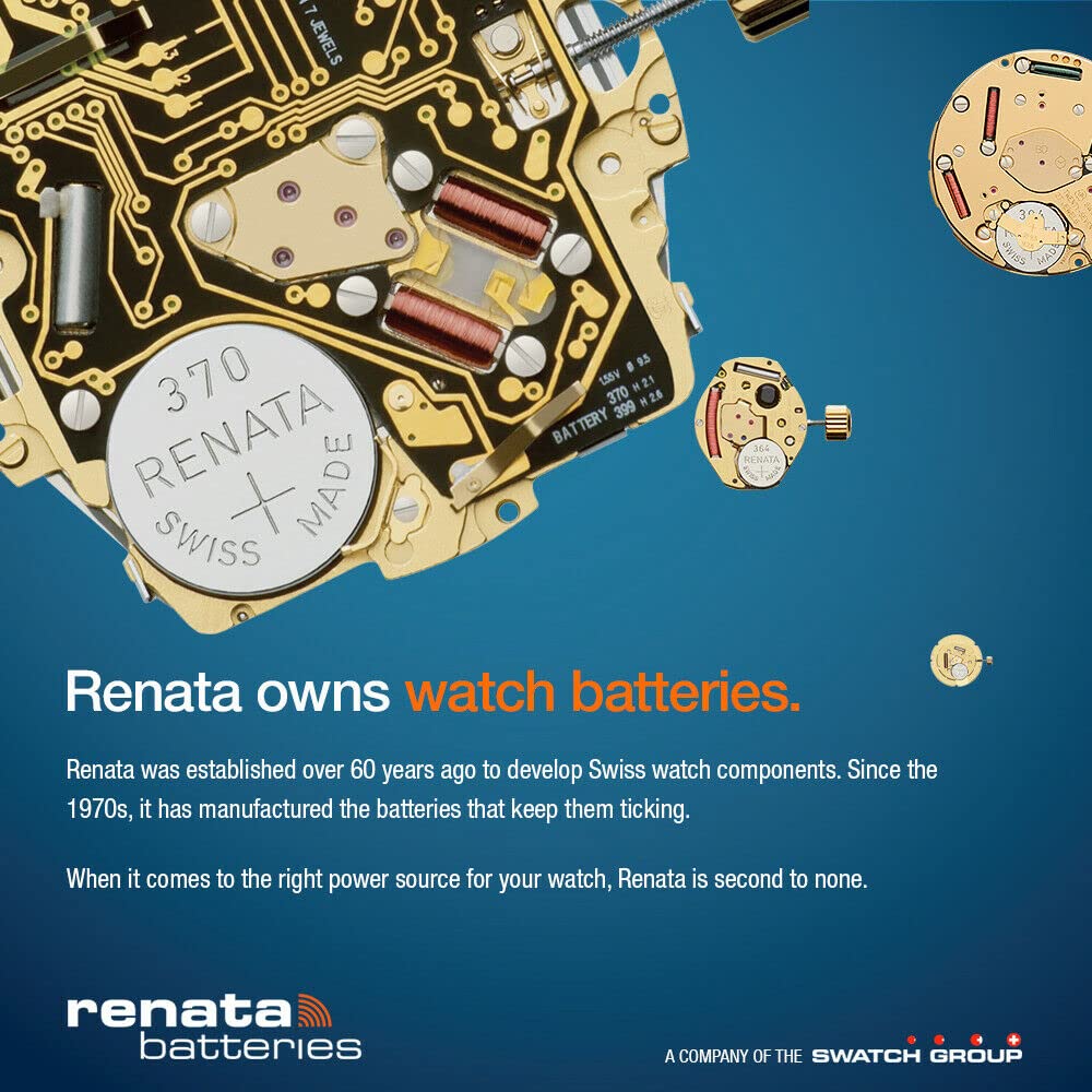 Renata 344 SR1136SW Batteries - 1.55V Silver Oxide 344 Watch Battery (50 Count)