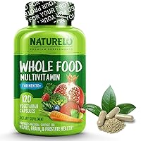 Whole Food Multivitamin for Men 50+ - with Vitamins, Minerals, Organic Herbal Extracts - Vegan Vegetarian - for Energy, Brain, Heart and Eye Health - 120 Capsules