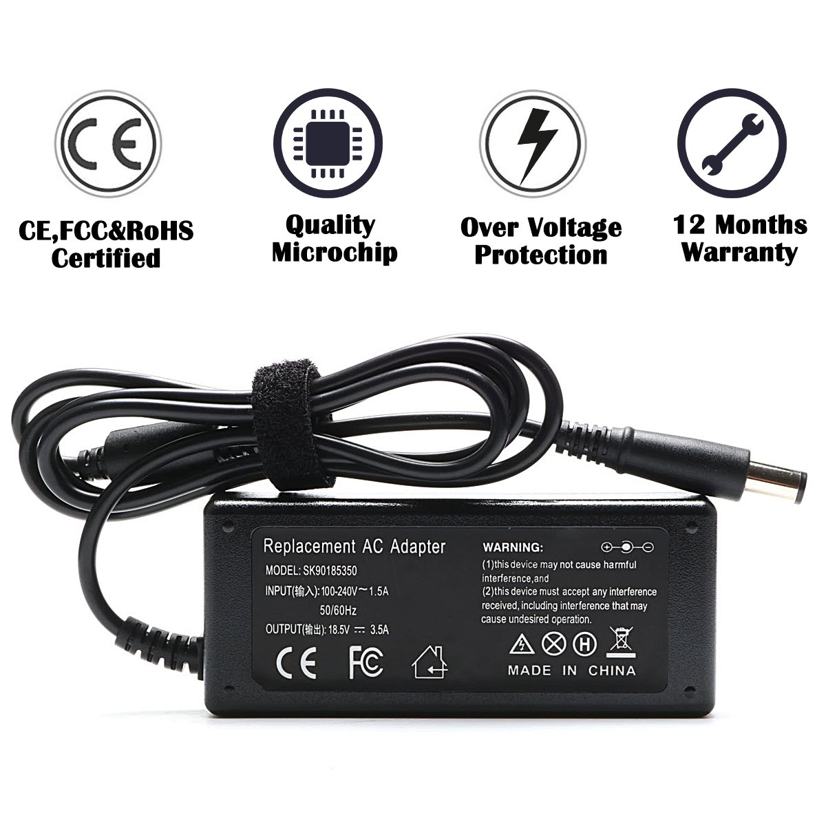 Mua 65W AC Adaptor Laptop Charger for HP ProBook 4540s 4440s 4530s 4430s  4520s 6570b 6560b 6470b 6550b EliteBook 8460p 8440p 8470p 2540p 8570p 8560p HP  2000-2b09wm 2000-369wm PC Power Supply Cord