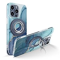 GVIEWIN Bundle - Compatible with iPhone 15 Pro Case (Navy Blue) + Magnetic Phone Ring Holder (Dark Blue)
