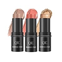 3 Colors Multi-Function Stick Set 3D Face Highlight Shadow Blush Stick, Highlighter Stick, Shimmer Cream Powder, Lasting Glow Finish, Creamy Self Sharpening Crayon Highlighter (3 In1)