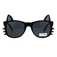 Girls Sunglasses Kitty Cat Whiskers Ears Frame Kid's Fashion UV 400