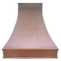 Hand-Crafted Copper Kitchen Vent Hood, Professional Stainless Steel Hood Vent, 42