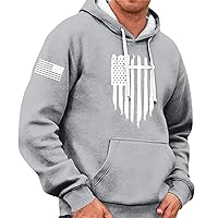 American Flag Print Hoodie For Men Long Sleeve Sweatshirt Pocket Hoody Plus Size Mens Hoodie Fleece Pullover Men