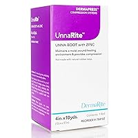 UnnaRite Unna Boot Bandage with Zinc Oxide, 4 Inch x 10 Yards, 1 Roll, Leg Compression Wrap