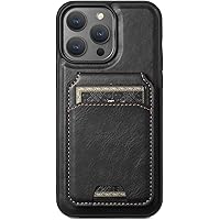 GUYFAM- Case for iPhone 15 Pro Max/15 Plus/15 Pro/15, PU Leather Wallet Phone Cover Card Slot Supports Wireless Charging (Black)