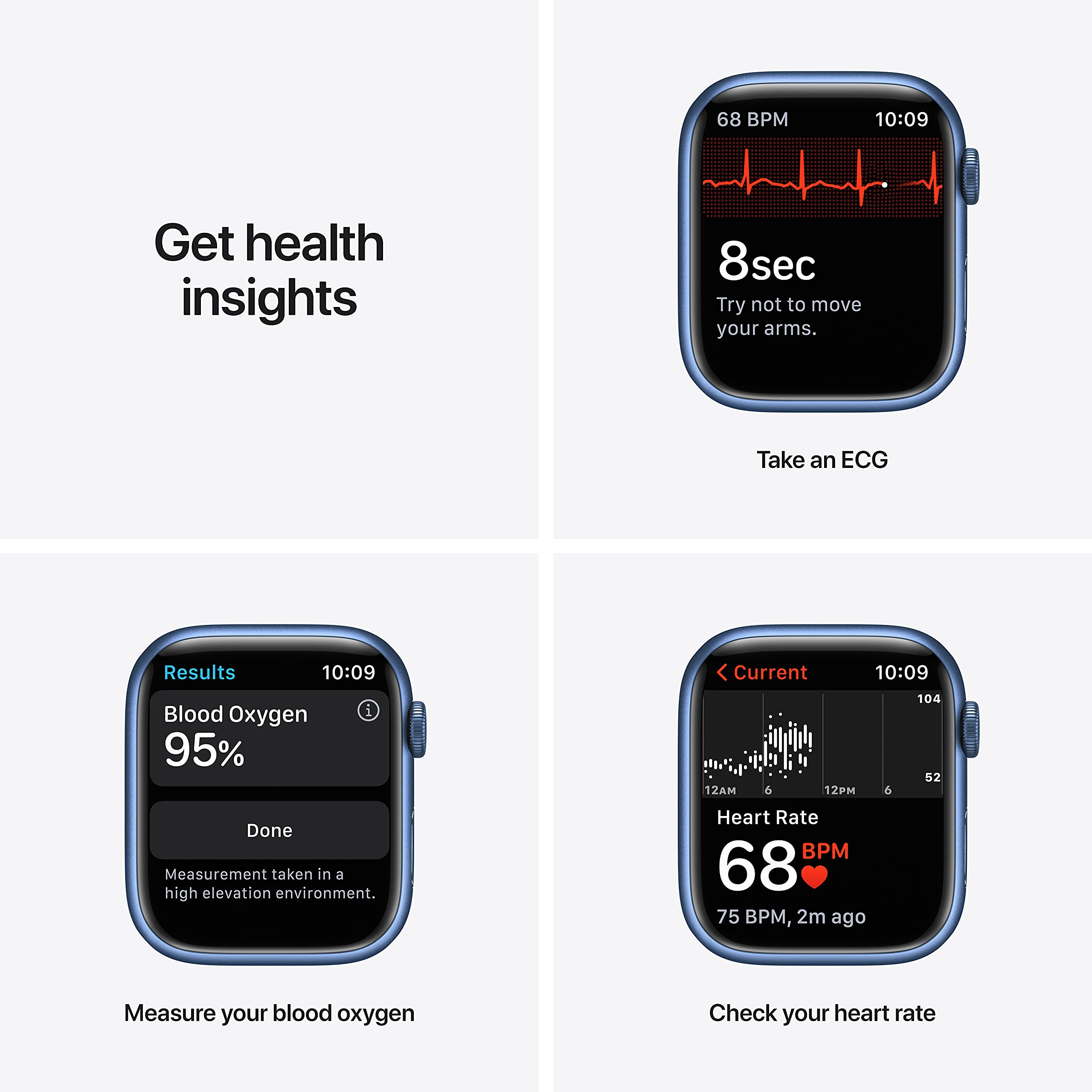 Apple Watch Series 7 [GPS 45mm] Smart Watch w/Blue Aluminum Case with Abyss Blue Sport Band. Fitness Tracker, Blood Oxygen & ECG Apps, Always-On Retina Display, Water Resistant