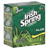 Irish Spring Aloe Mist Deodorant Bath Bar, 3.7 oz, 3 ct x 3 Packs (Total of 9 Bars of Soap/Packaging May Vary)
