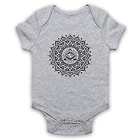 Unisex-Babys' Mandala Geometric Spiritual Symbol Baby Grow