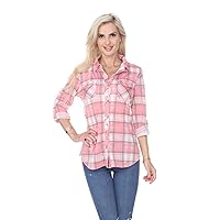 Women's ''Oakley'' Roll-up Long Sleeve Plaid Flannel Shirt