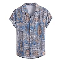 Mens Hawaiin Shirts Mens Button Up Summer Shirts Casual Dress Shirt Men Lightweight T Shirts Golf Shirts Big and Tall