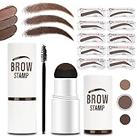 Eyebrow Stamp Stencil Kit, One-Step Vegan Eyebrow Stamp Pomade for Women & Girls - Included Waterproof Eyebrow Stamp and 10 Reusable Shaping Kit for Perfect Eyebrow Makeup