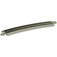 Bachmann Trains - Snap-Fit E-Z TRACK 22” RADIUS CURVED TRACK - BULK (50 pcs) - NICKEL SILVER Rail With Gray Roadbed - HO Scale