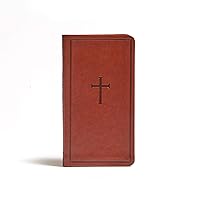 CSB Single-Column Pocket New Testament, Brown LeatherTouch, Red Letter, Presentation Page, Full-Color Maps, Easy-to-Read Bible Serif Type