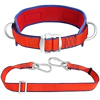 Trsmima Safety Belt with Adjustable Lanyard and Updated Waist Pad - Tree Climbing Belt Harness - Safety Lanyard Fall Protection- Fall Arrest Kite Climbing Lanyard,Ladder Safety Harness