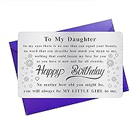 Daughter Birthday Card, Daughter Bday Gift, Engraved Wallet Card