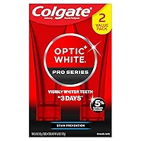 Optic White Pro Series Whitening Toothpaste with 5% Hydrogen Peroxide, Stain Prevention, 3 oz Tube, 2 Pack