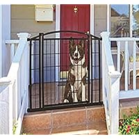 Carlson Pet Products Outdoor Walk-Thru Gate with Small Pet Door, 33.25 by 29-42